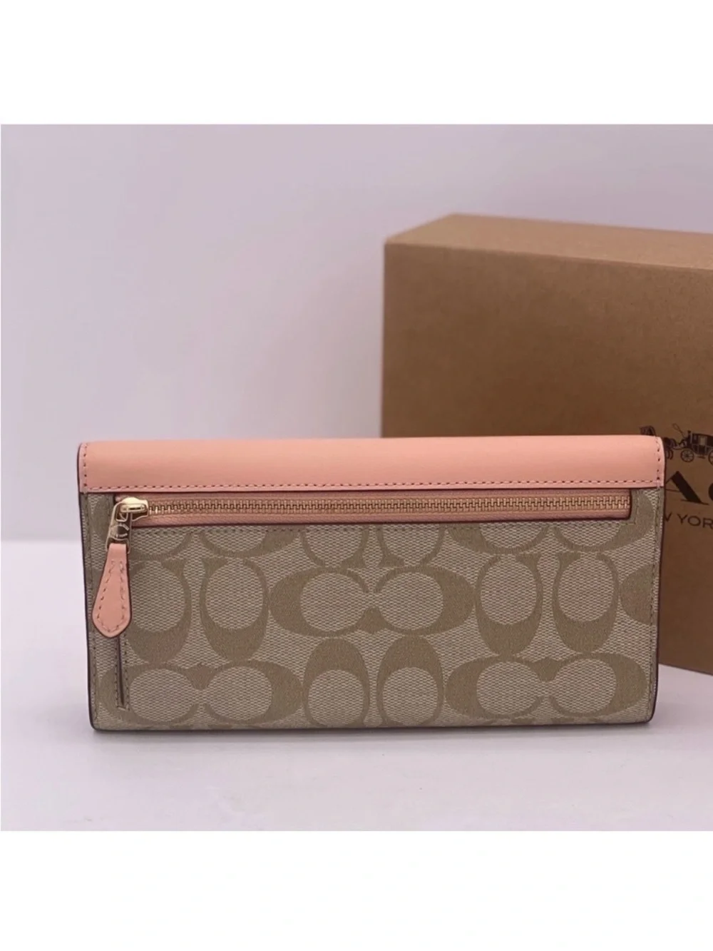 Coach Slim Trifold Wallet In Signature Canvas